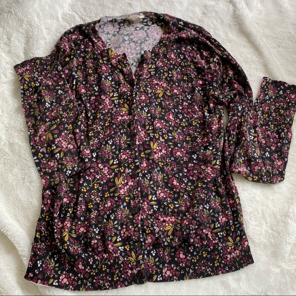 Loft Floral Cardigan Large